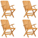 vidaXL Folding Garden Chairs 4 pcs 61x67x90 cm Solid Wood Teak