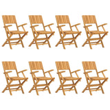 vidaXL Folding Garden Chairs 8 pcs 55x61x90 cm Solid Wood Teak