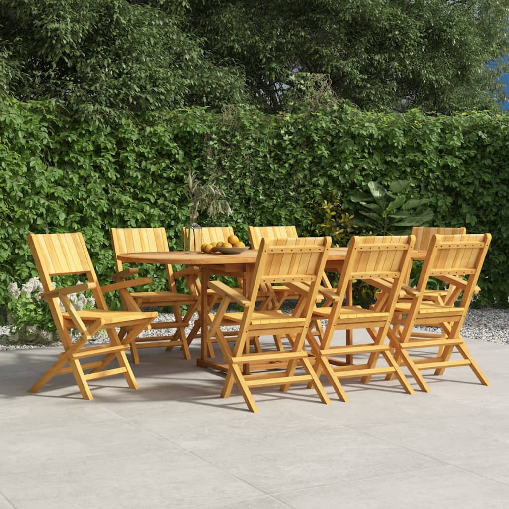 vidaXL Folding Garden Chairs 8 pcs 55x61x90 cm Solid Wood Teak