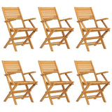 vidaXL Folding Garden Chairs 6 pcs 55x62x90 cm Solid Wood Teak