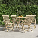 vidaXL Folding Garden Chairs 4 pcs Grey 56x61x89 cm Solid Wood Teak