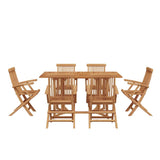 Garden Dining Set 7 pcs Brown 150 x 90 x 75 cm Solid Teak wood