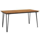5 Piece Garden Dining Set Solid Wood Acacia and Metal