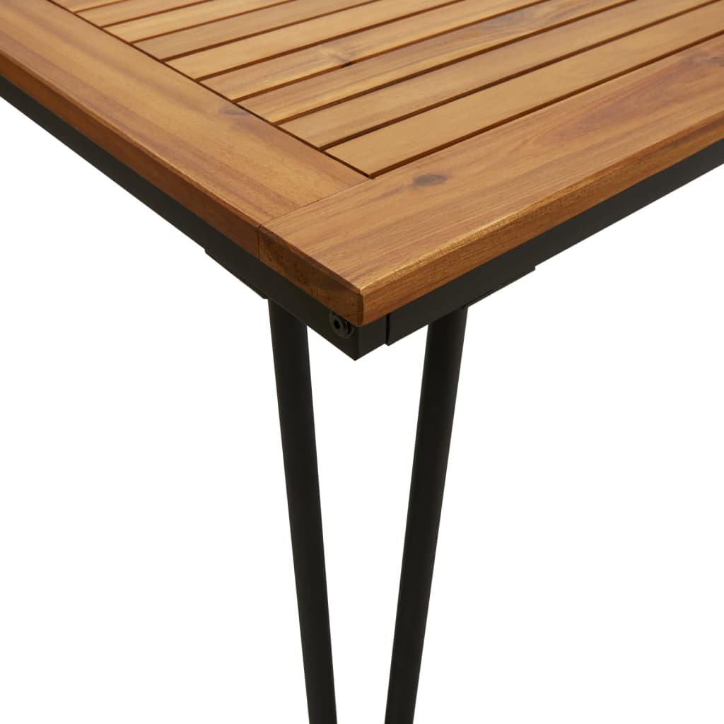 5 Piece Garden Dining Set Solid Wood Acacia and Metal