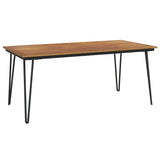 7 Piece Garden Dining Set Solid Wood Acacia and Metal