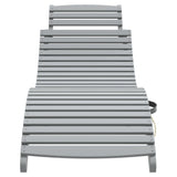 Sun Loungers 2 pcs Grey 184x55x64 cm Solid Wood Acacia