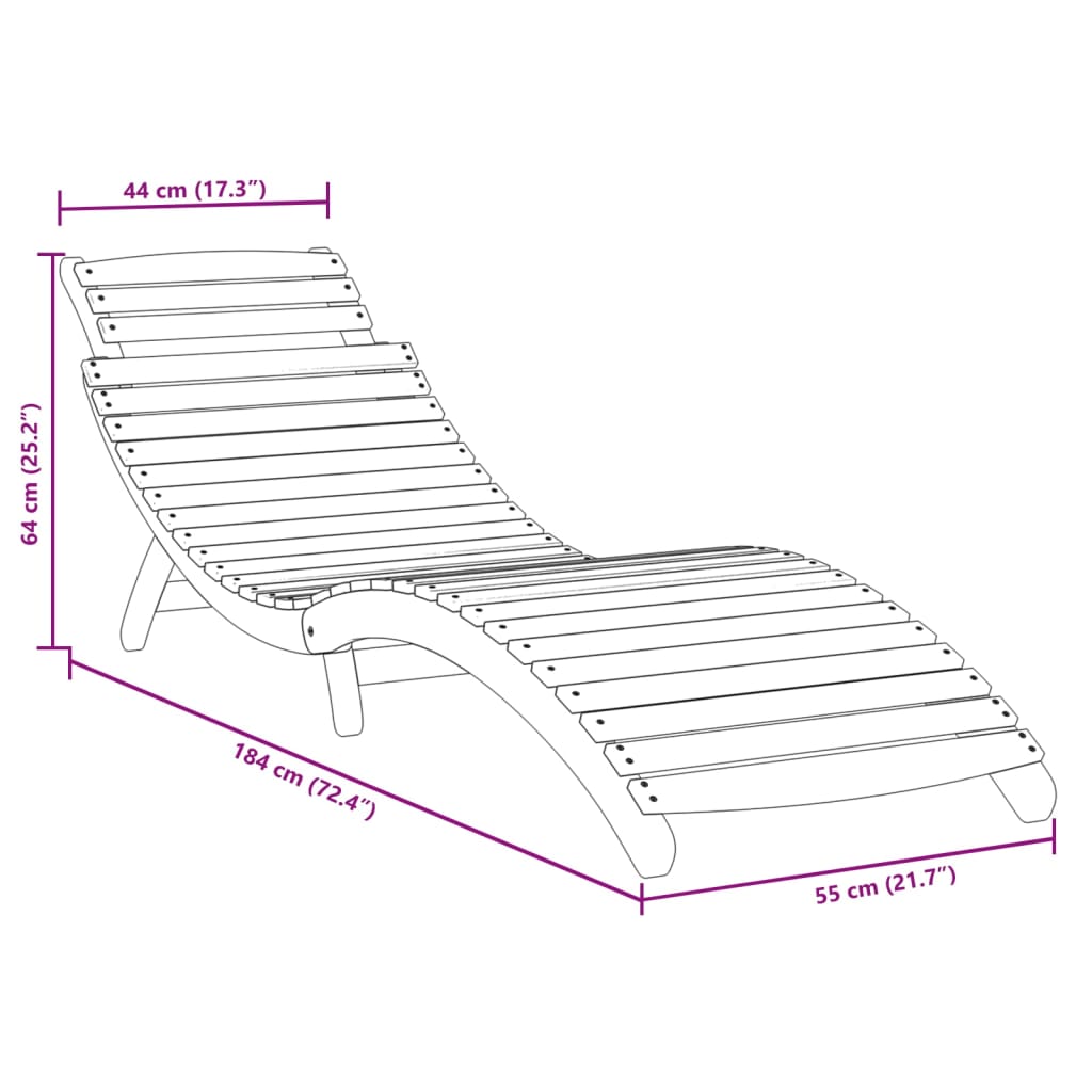 Sun Loungers 2 pcs with Table Grey Solid Wood Acacia