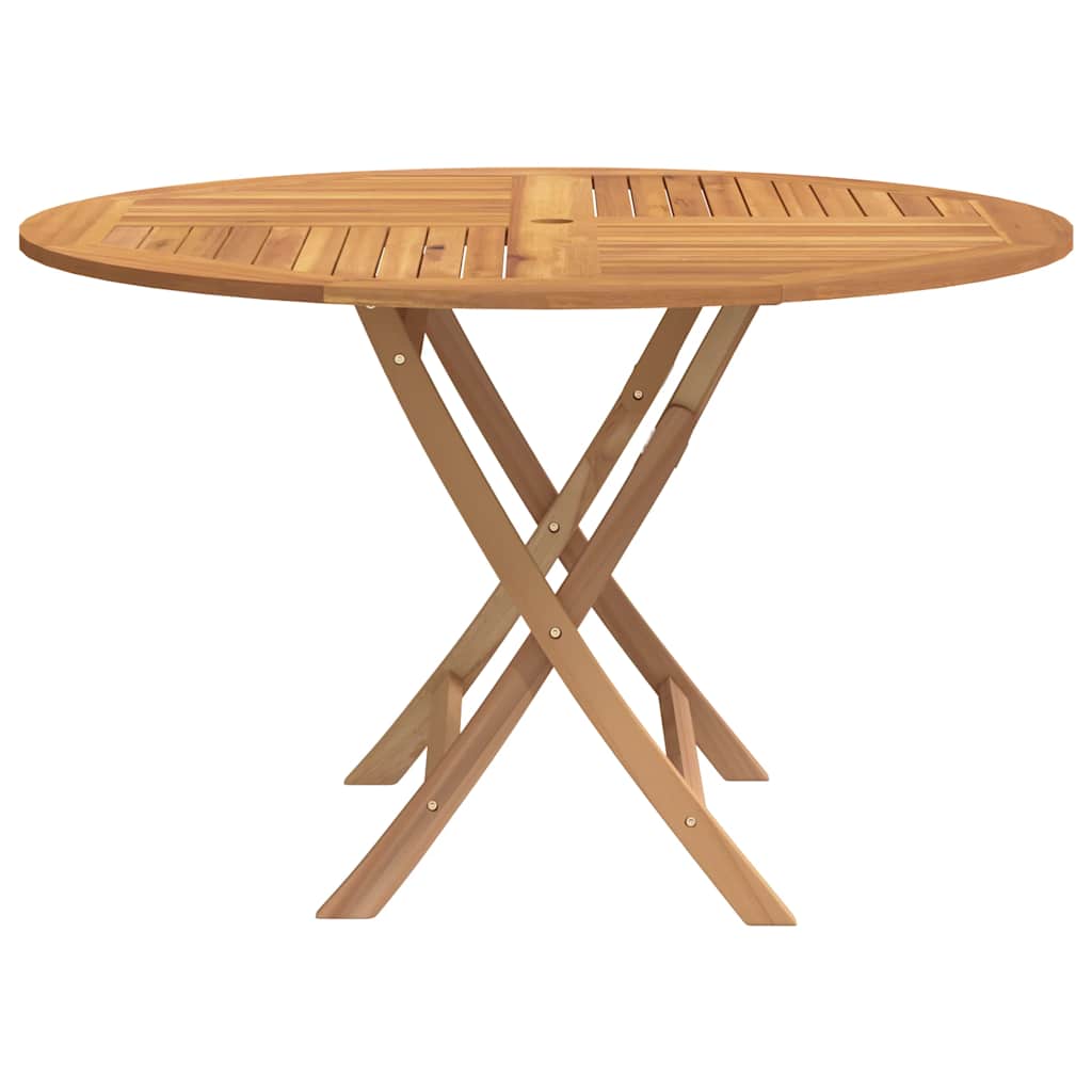 Folding Garden Table Ø 110x75 cm Solid Wood Teak