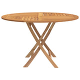 Folding Garden Table Ø 110x75 cm Solid Wood Teak