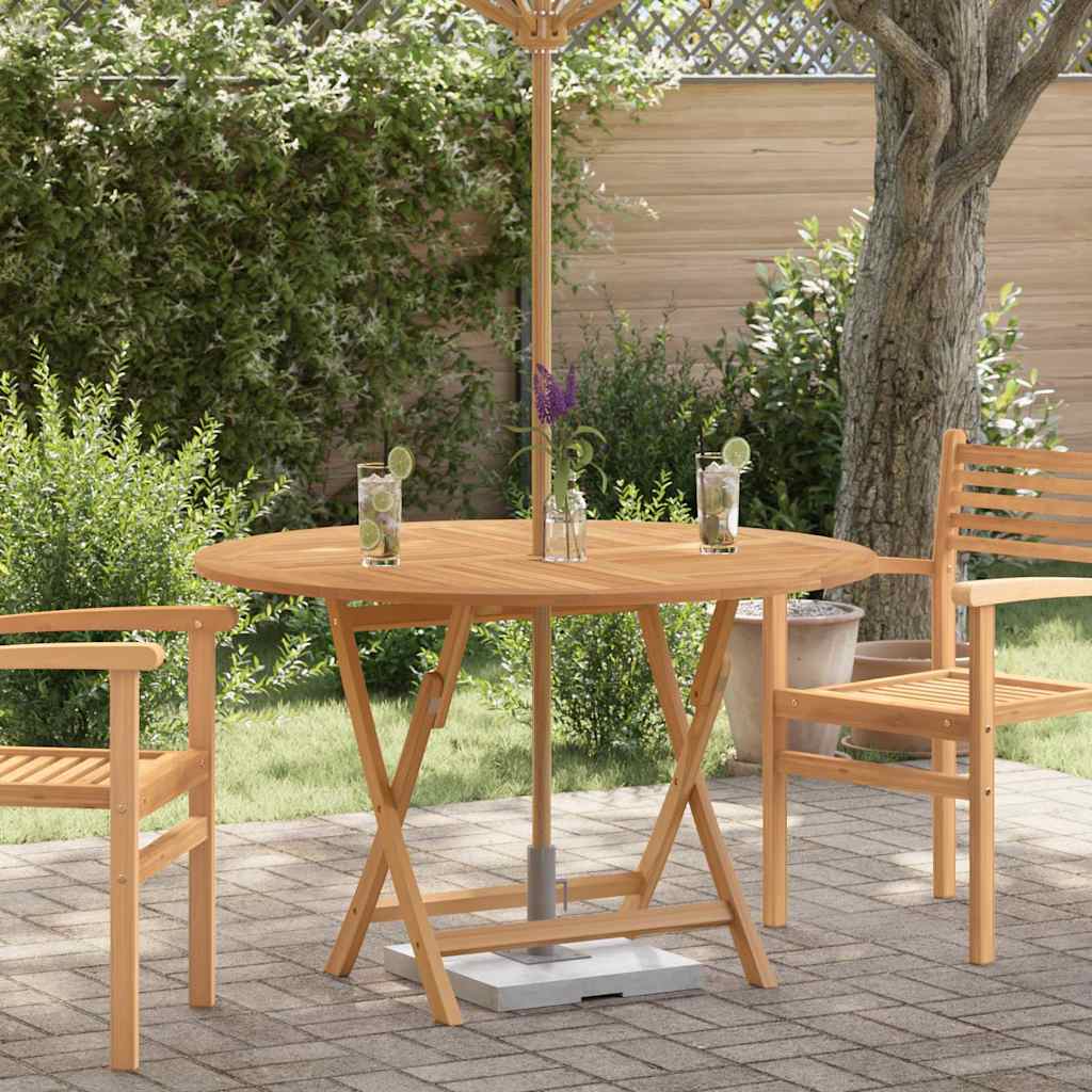 Folding Garden Table Ø 110x75 cm Solid Wood Teak