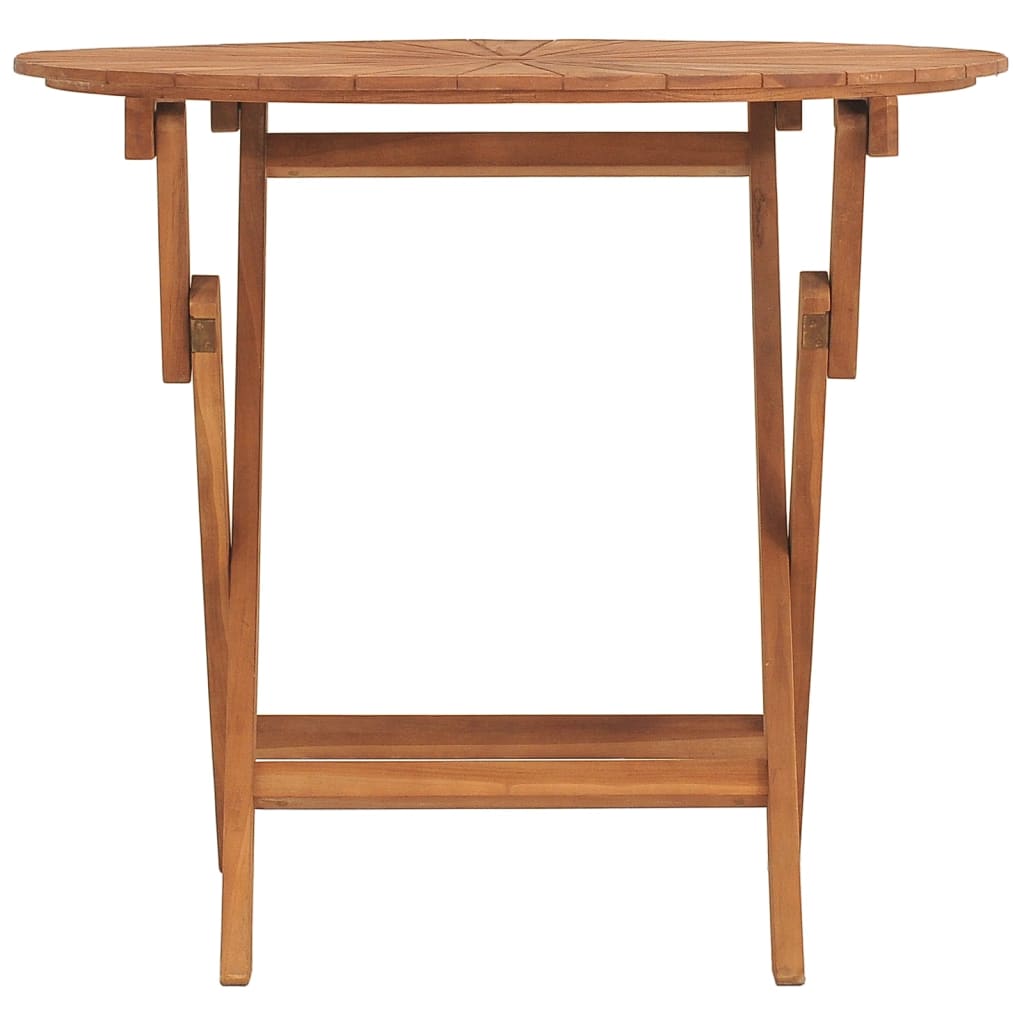 Folding Garden Table Ø 85x75 cm Solid Wood Teak