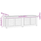 Garden Storage Box with Bag 175x50x55 cm Solid Wood Teak