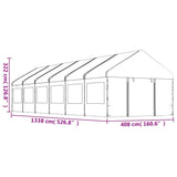 Gazebo with Roof White 13.38x4.08x3.22 m Polyethylene