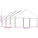 Gazebo with Roof White 6.69x5.88x3.75 m Polyethylene