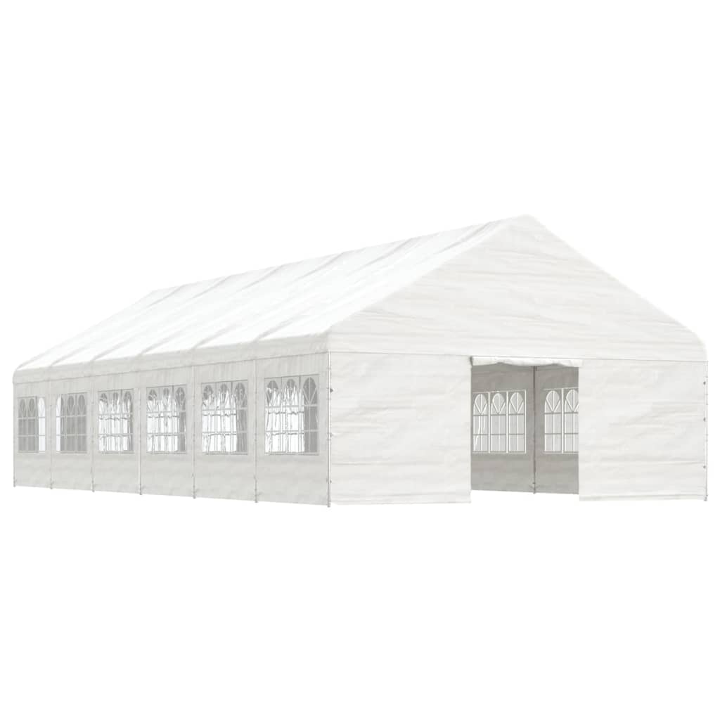 Gazebo with Roof White 13.38x5.88x3.75 m Polyethylene