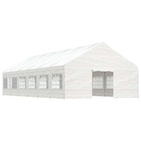 Gazebo with Roof White 13.38x5.88x3.75 m Polyethylene