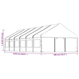 Gazebo with Roof White 13.38x5.88x3.75 m Polyethylene