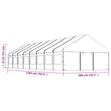 Gazebo with Roof White 17.84x5.88x3.75 m Polyethylene