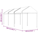 Gazebo with Roof White 6.69x2.28x2.69 m Polyethylene