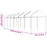 Gazebo with Roof White 13.38x2.28x2.69 m Polyethylene