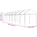 Gazebo with Roof White 15.61x2.28x2.69 m Polyethylene