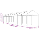 Gazebo with Roof White 17.84x2.28x2.69 m Polyethylene