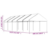 Gazebo with Roof White 11.15x4.08x3.22 m Polyethylene