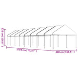 Gazebo with Roof White 17.84x4.08x3.22 m Polyethylene