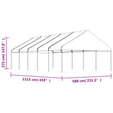 Gazebo with Roof White 11.15x5.88x3.75 m Polyethylene