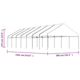 Gazebo with Roof White 15.61x5.88x3.75 m Polyethylene