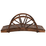 Garden Bridge with Half-wheel 99x50x38 cm Solid Wood Fir