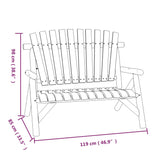 2-Seater Garden Bench 119x85x98 cm Solid Wood Spruce