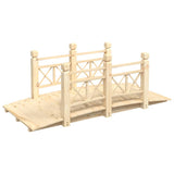 Garden Bridge with Railings 150x67x56cm Solid Wood Spruce