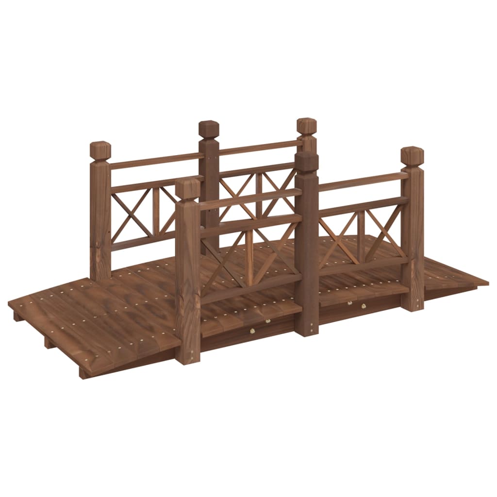 Garden Bridge with Railings 150x67x56cm Solid Wood Spruce