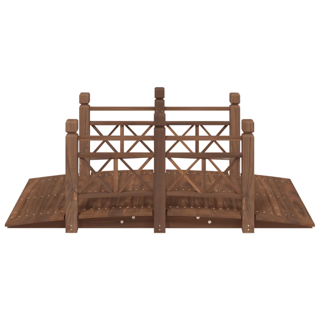 Garden Bridge with Railings 150x67x56cm Solid Wood Spruce