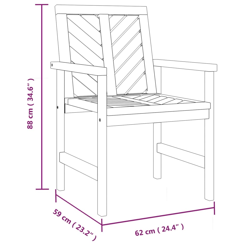 vidaXL Garden Dining Chairs 4 pcs Solid Wood Acacia