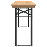 3 Piece Folding Beer Table Set Solid Wood Fir