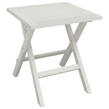 Sun Lounger with Table White Solid Wood Acacia