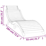 Sun Lounger with Table White Solid Wood Acacia