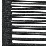 5 Piece Garden Dining Set Black Cotton Rope and Steel