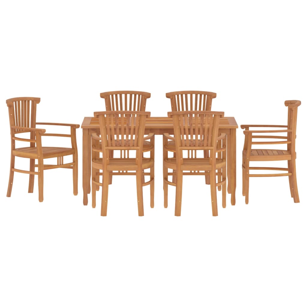 7 Piece Garden Dining Set Solid Wood Teak