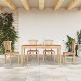 5 Piece Garden Dining Set Solid Wood Teak