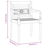 3 Piece Garden Dining Set Solid Wood Teak