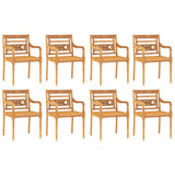 9 Piece Garden Dining Set Solid Wood Teak