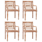 vidaXL Batavia Chairs 4 pcs White Wash Solid Wood Teak