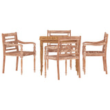 vidaXL Batavia Chairs 4 pcs White Wash Solid Wood Teak