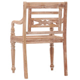 vidaXL Batavia Chairs 4 pcs White Wash Solid Wood Teak