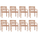 vidaXL Batavia Chairs 8 pcs White Wash Solid Wood Teak