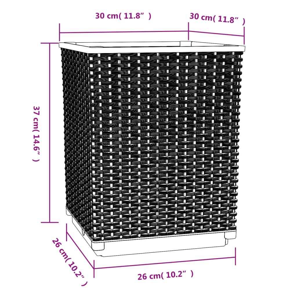 Planters 4 pcs Brown 30x30x37 cm Polypropylene