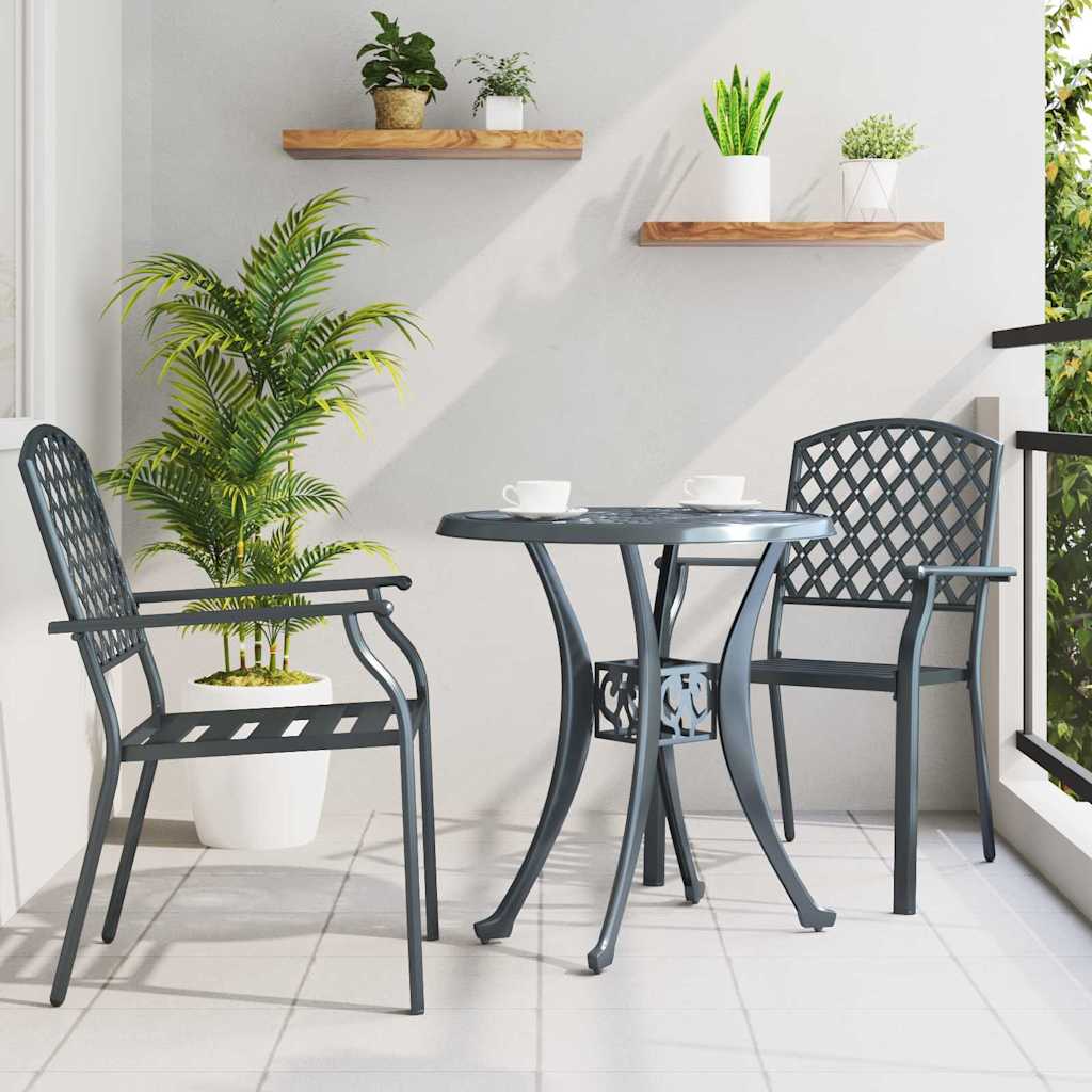 Chair 2 pcs Anthracite 56 x 65 x 89cm Steel
